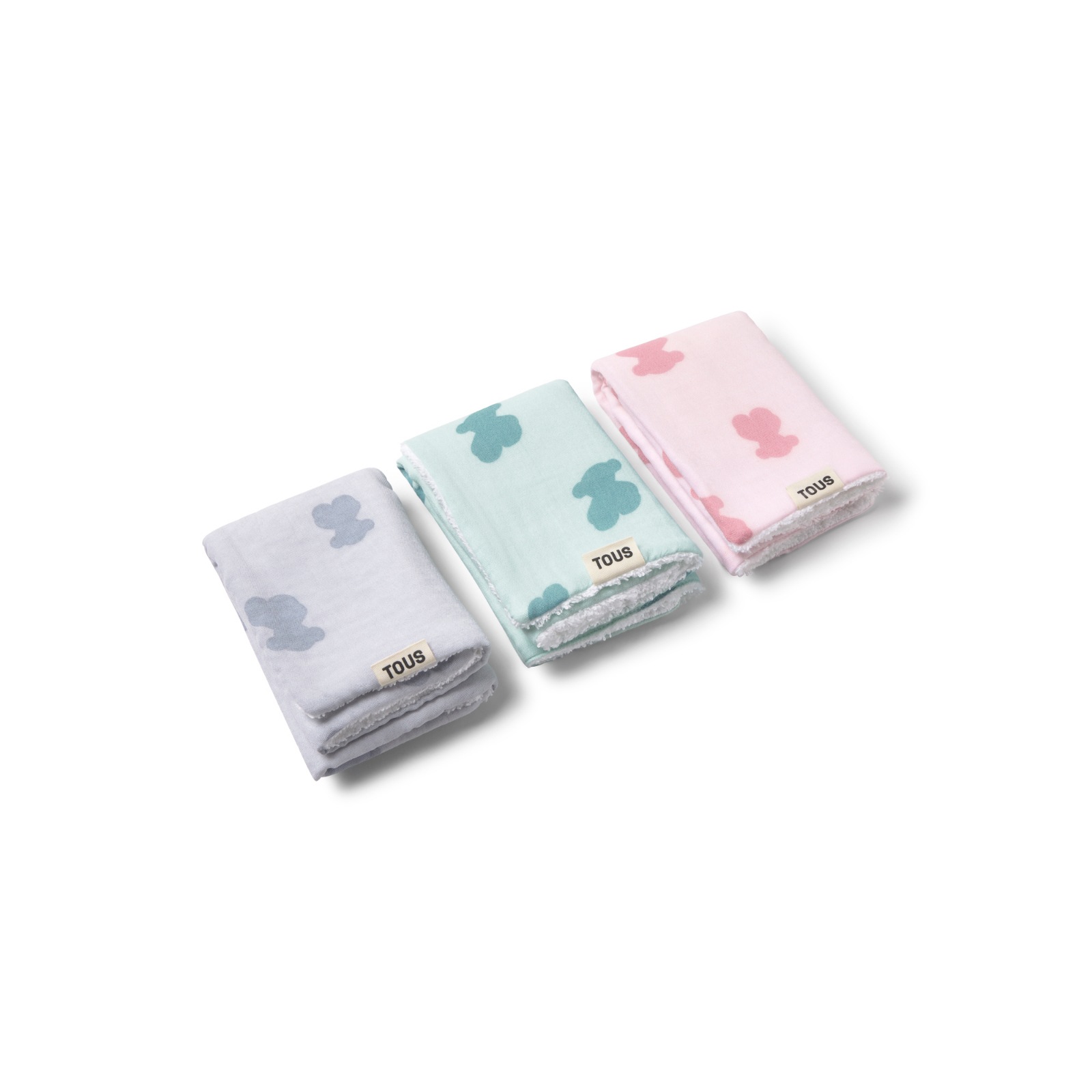 SET 3 MINI GASAS MUSELINA ROSA 30x30CM - Imagen 4