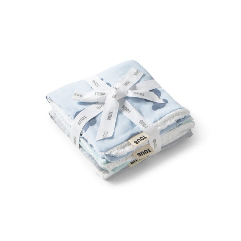 SET 3 MINI GASAS MUSELINA CELESTE 30x30CM