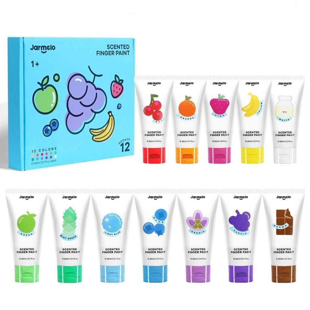 SET 12 COLORES PINTURA DE DEDOS PERFUMADA