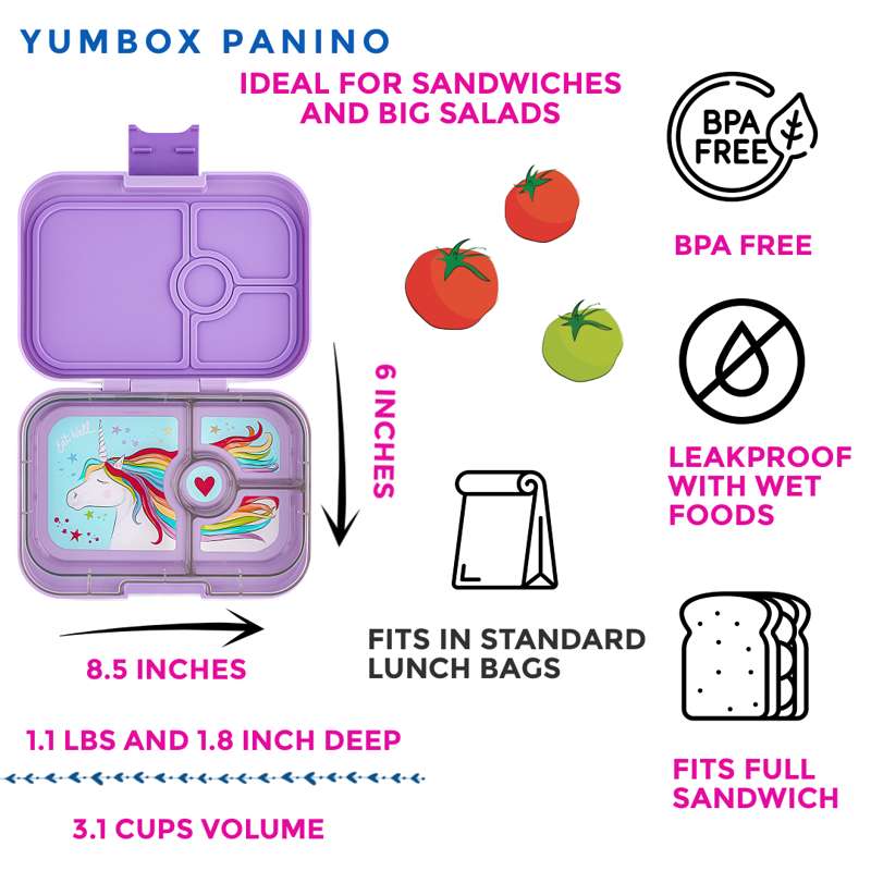 FIAMBRERA YUMBOX/4 LAVANDE PURPLE/UNICORN TRAY - Imagen 4