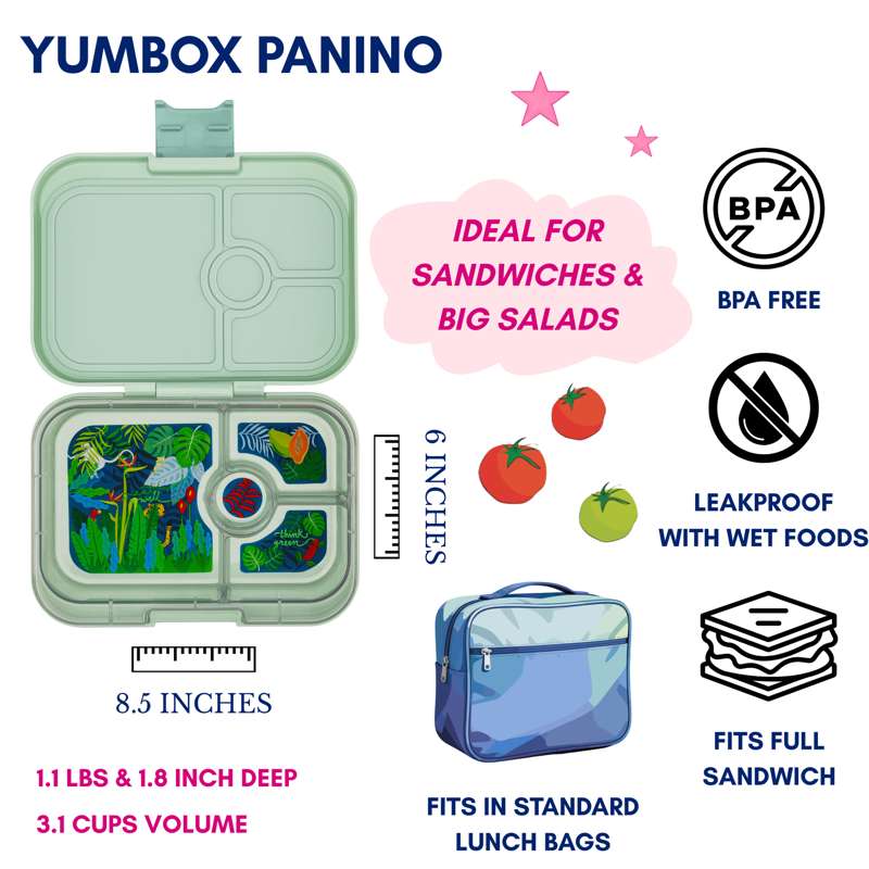 FIAMBRERA YUMBOX/4 SAGE GREEN/JUNGLE TRAY - Imagen 3