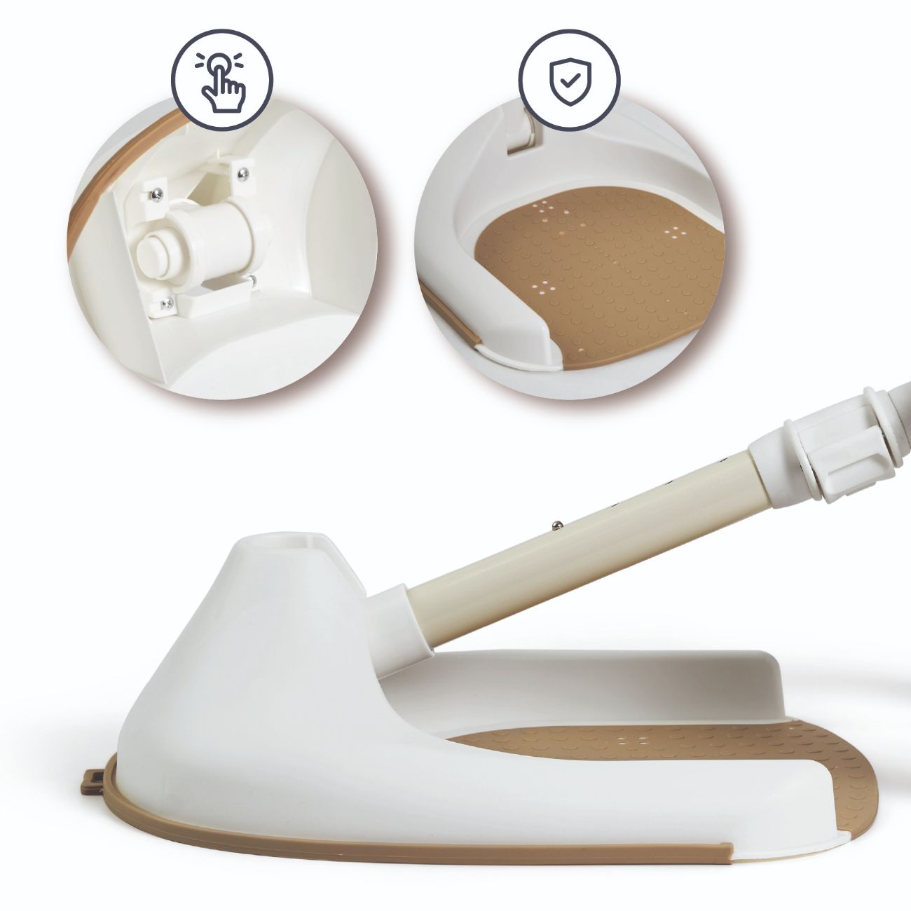 SOPORTE DE BAÑO REGULABLE PLEGABLE BEIGE - Imagen 11