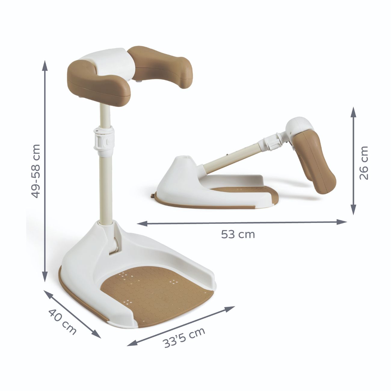 SOPORTE DE BAÑO REGULABLE PLEGABLE BEIGE - Imagen 13