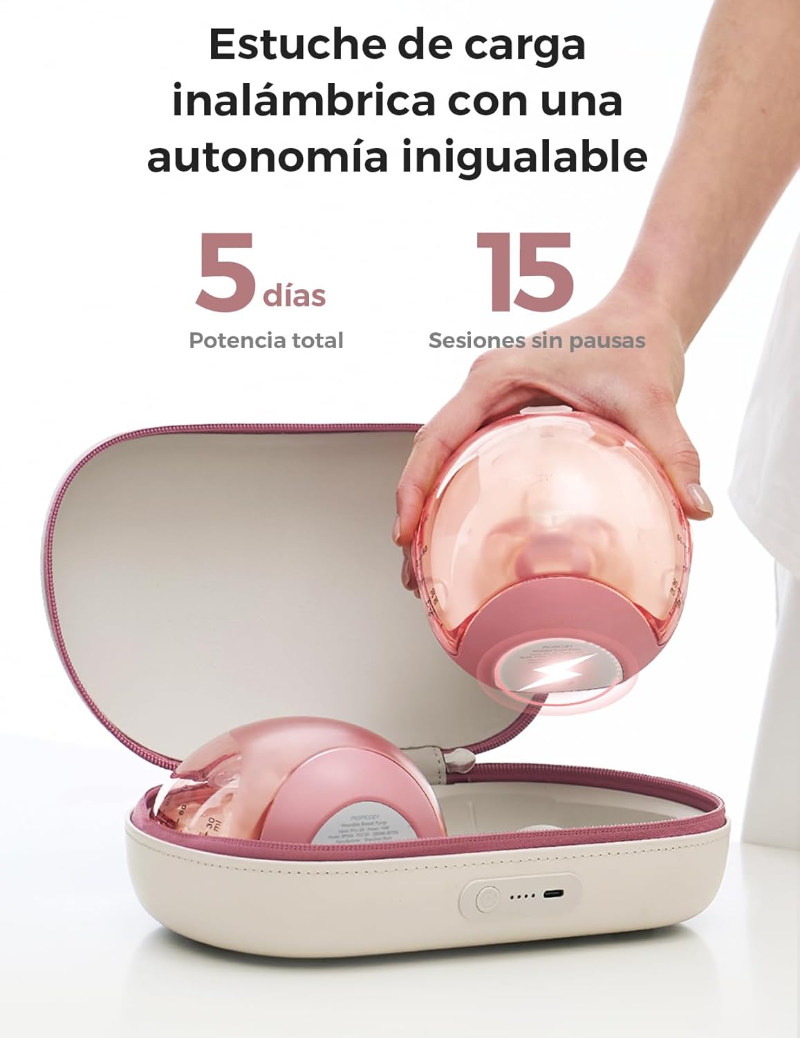EXTRACTOR DE LECHE DOBLE PORTATIL AIR1 GRANATE - Imagen 10