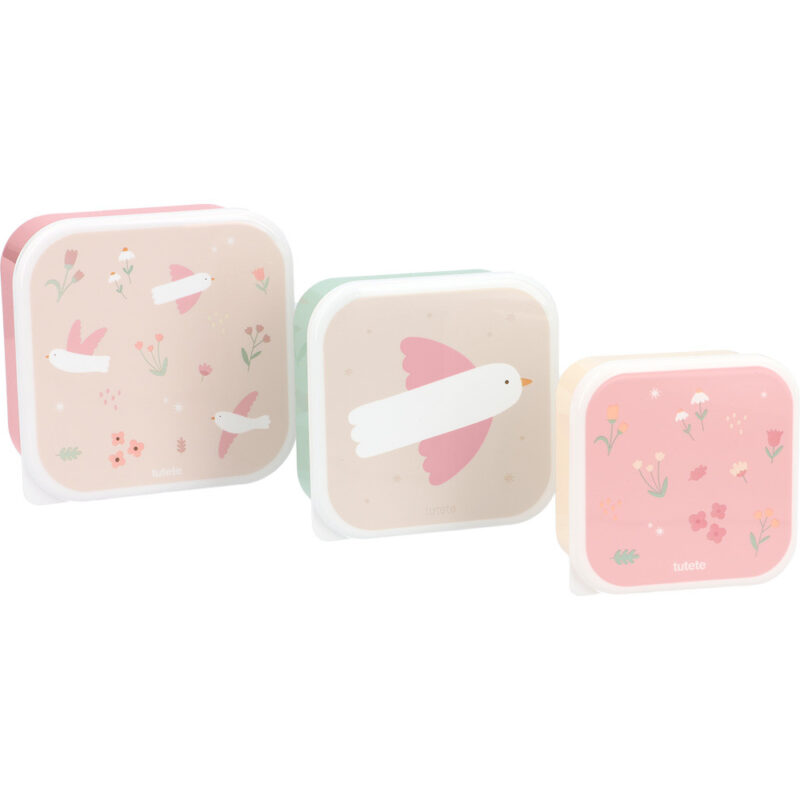 3 CAJAS ALMUERZO BLOSSOM BIRDS