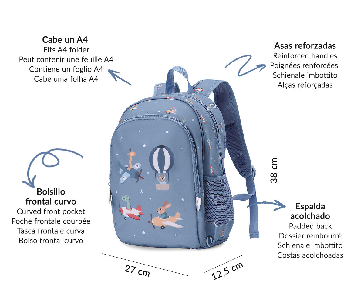 MOCHILA PLANES CON LLAVERO - Imagen 6