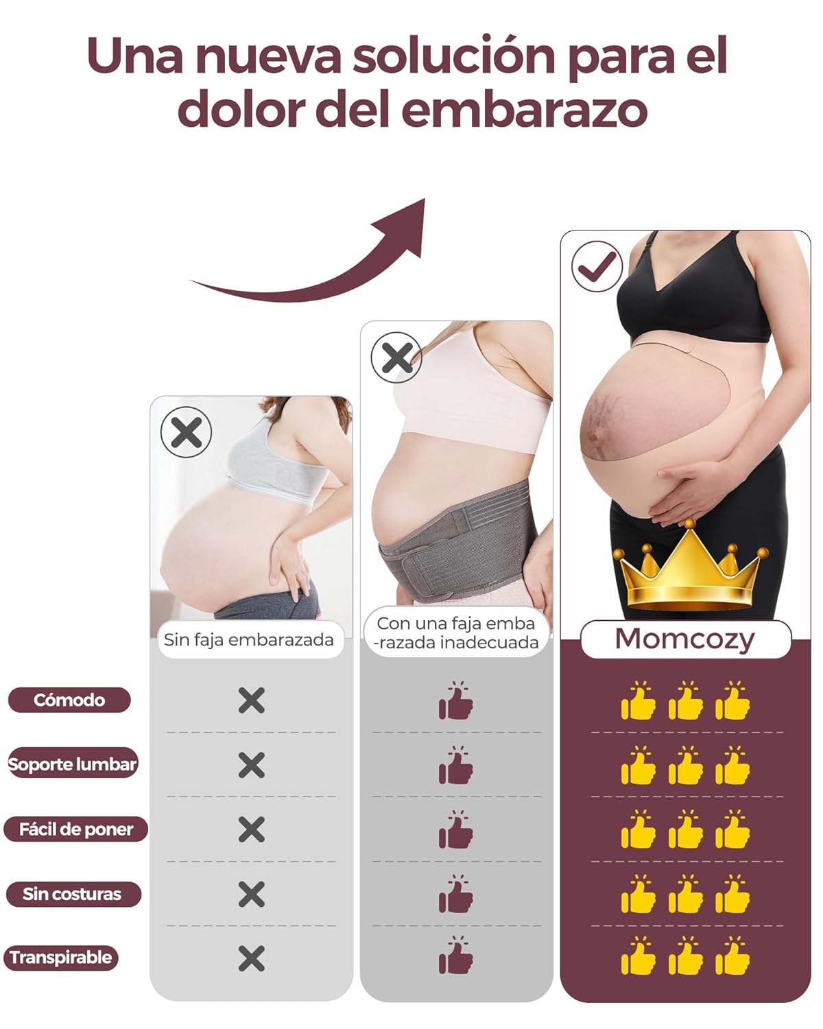 FAJA DE MATERNIDAD PREPARTO TALLA «XL» ROSA - Imagen 6