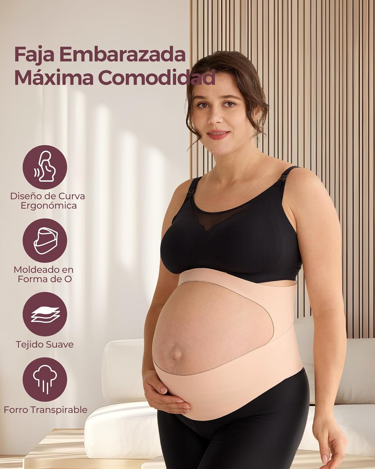 FAJA DE MATERNIDAD PREPARTO TALLA «XL» ROSA - Imagen 4
