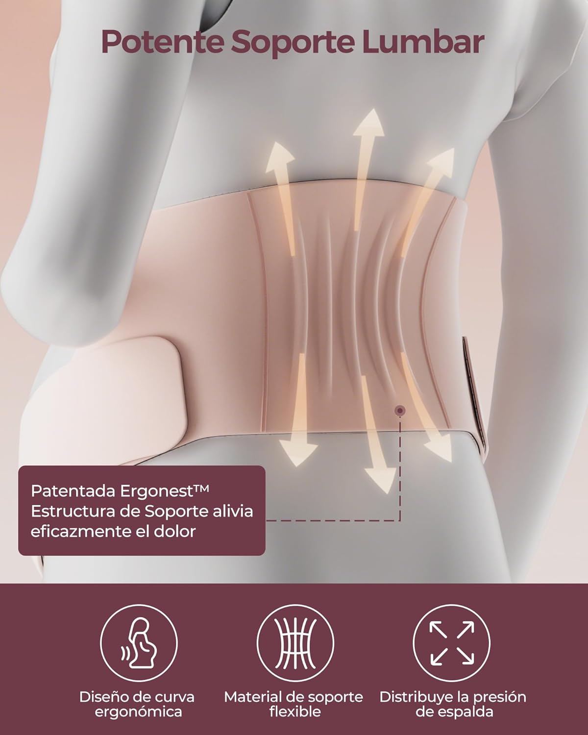 FAJA DE MATERNIDAD PREPARTO TALLA «XL» ROSA - Imagen 7