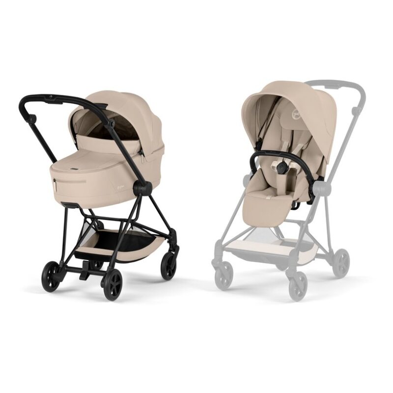 PACK MIOS COZY BEIGE (CHASIS MATT BLACK+CAPAZO PLEGABLE)