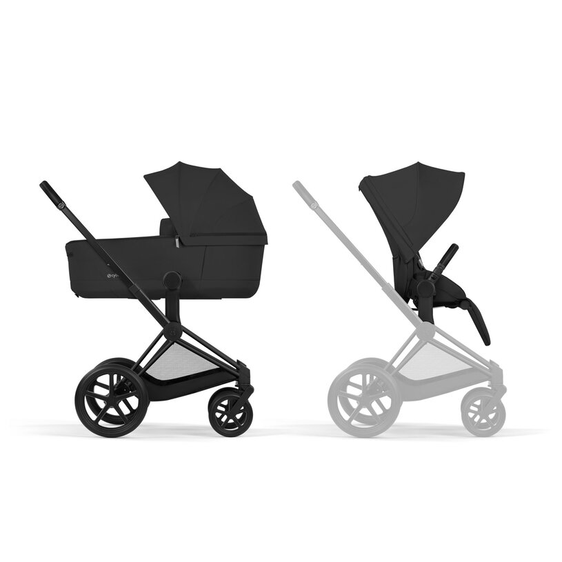 PACK PRIAM SEPIA BLACK (CHASIS MATT BLACK+SEAT PACK+CAPAZO PLEGABLE) - Imagen 8