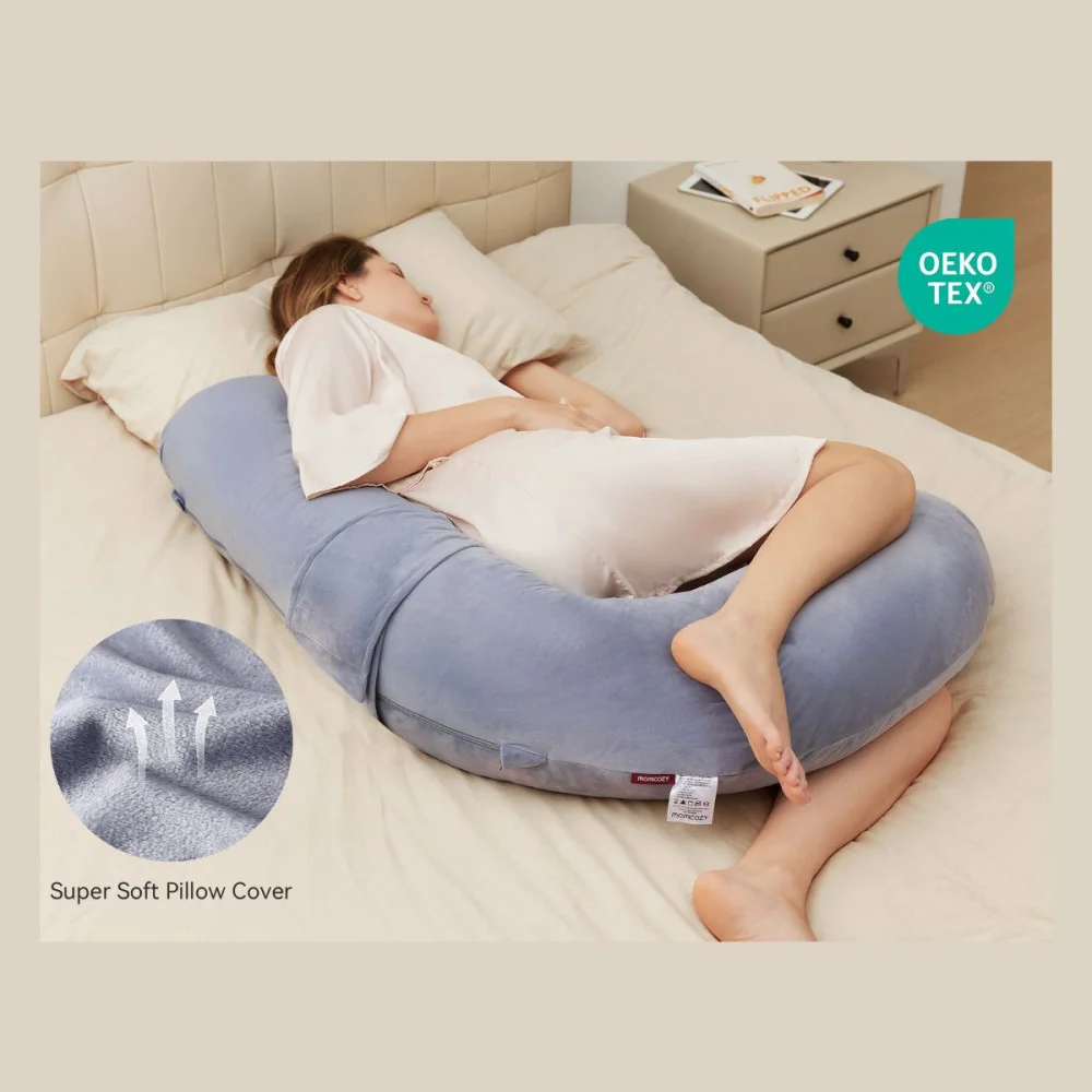 ALMOHADA DE LACTANCIA FORMA "F" GRIS - Imagen 2