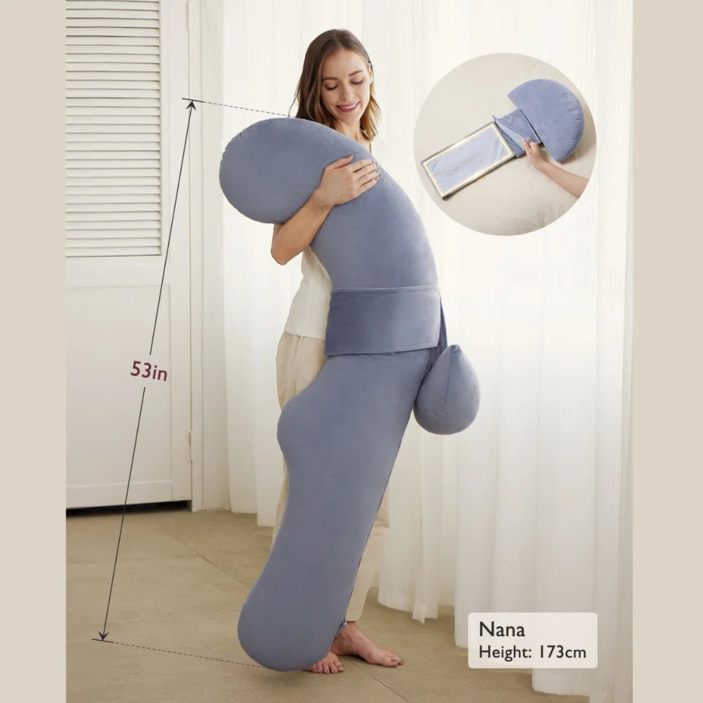 ALMOHADA DE LACTANCIA FORMA "F" GRIS - Imagen 3