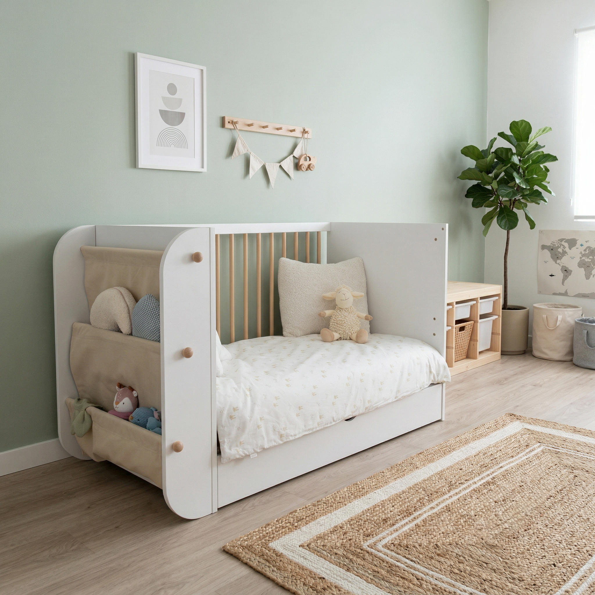 CUNA EVOLUTIVA SALONICA BLANCO/MADERA NATURAL - Imagen 17