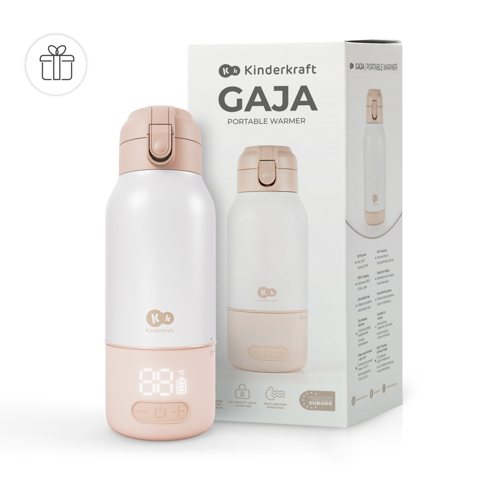 BOTELLA CALENTADOR Y TERMO PORTATIL GAJA 2 EN 1 BEIGE - Imagen 5