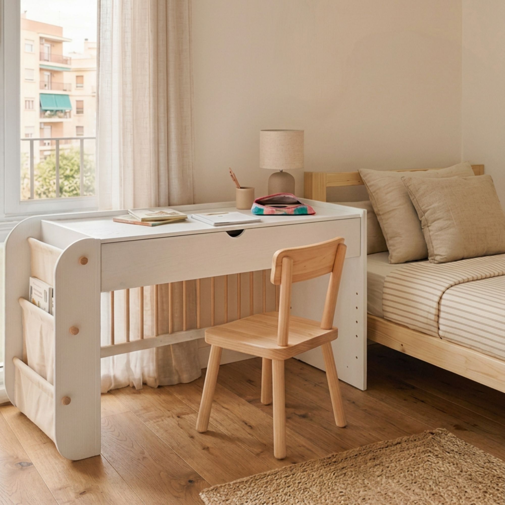 CUNA EVOLUTIVA SALONICA BLANCO/MADERA NATURAL - Imagen 16