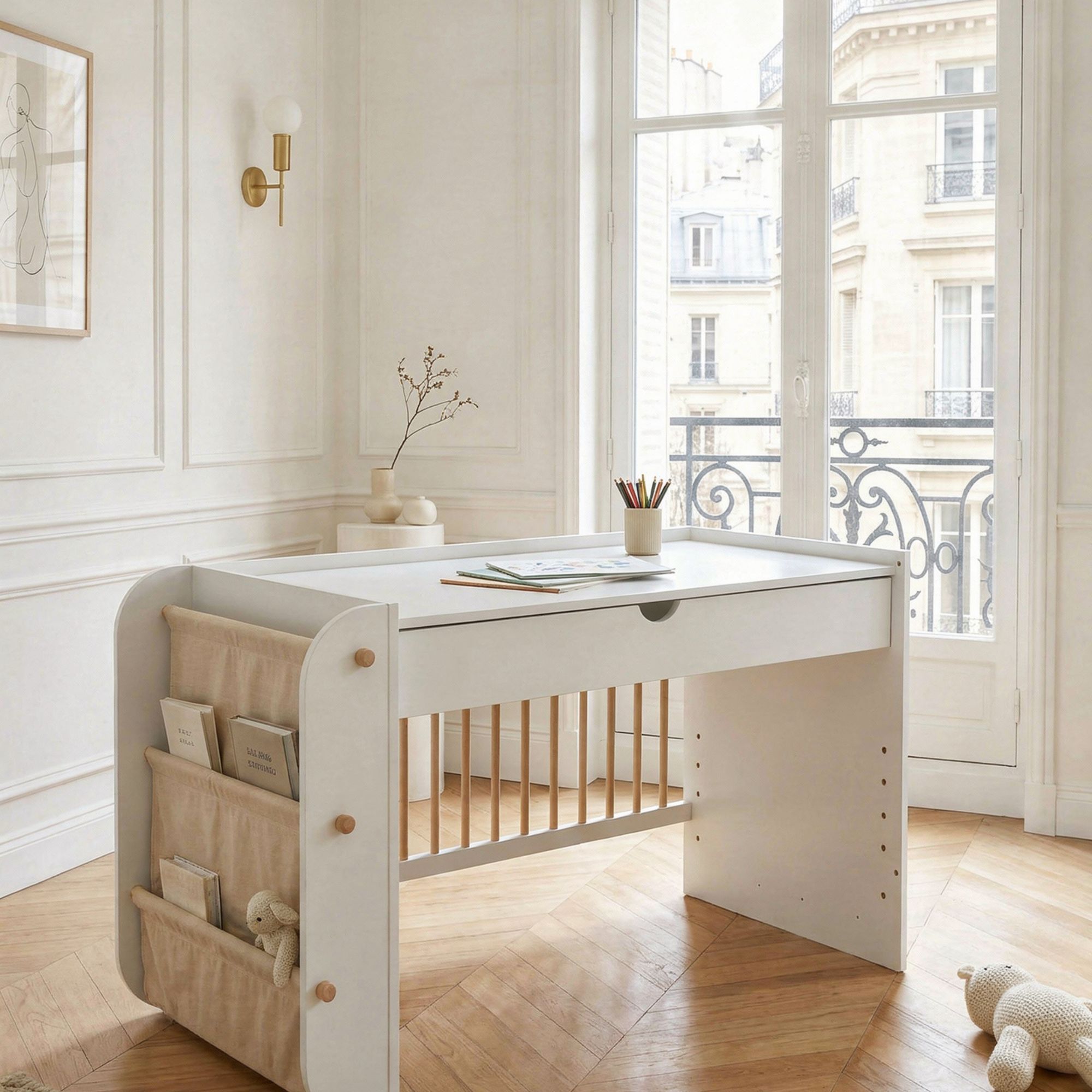 CUNA EVOLUTIVA SALONICA BLANCO/MADERA NATURAL - Imagen 10
