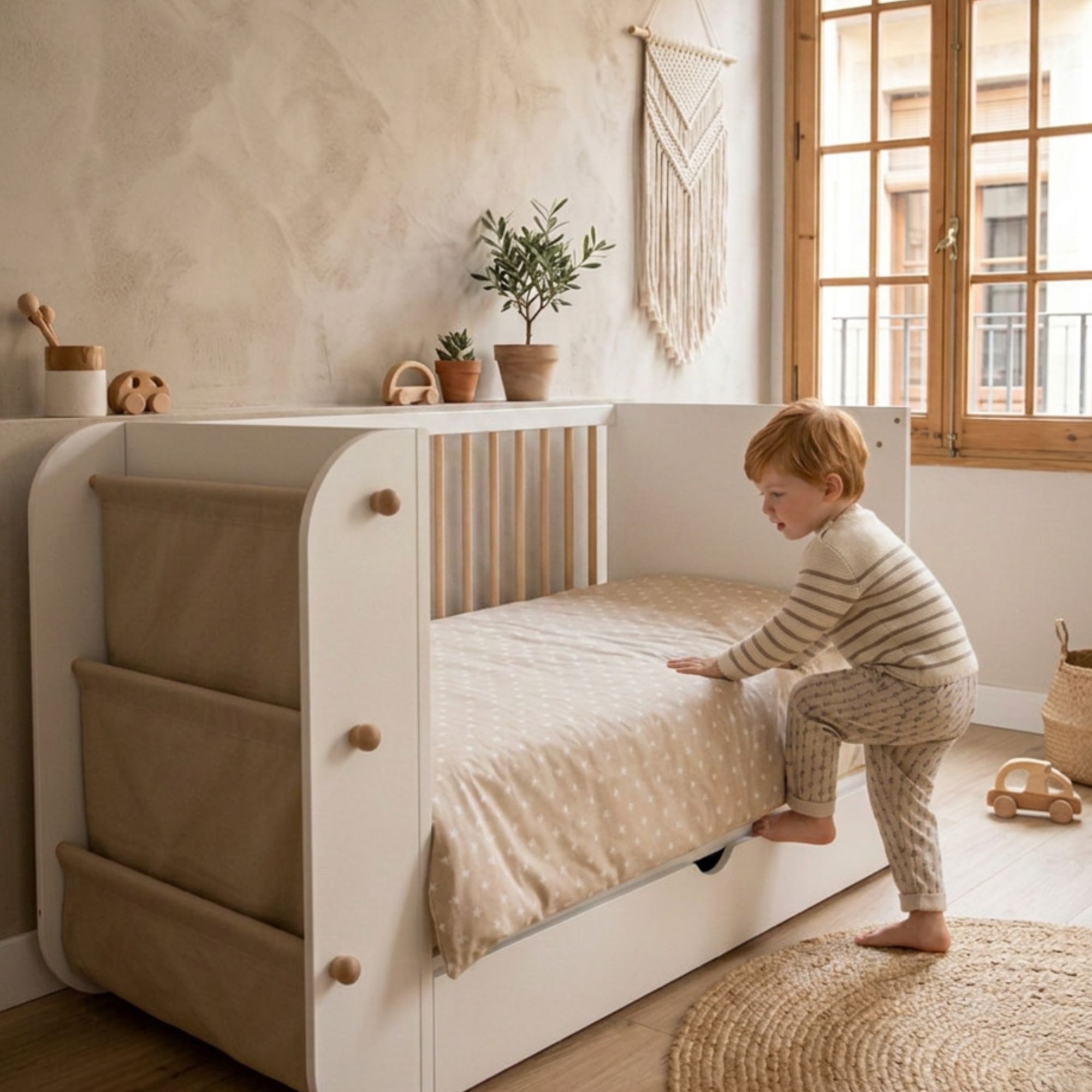 CUNA EVOLUTIVA SALONICA BLANCO/MADERA NATURAL - Imagen 8