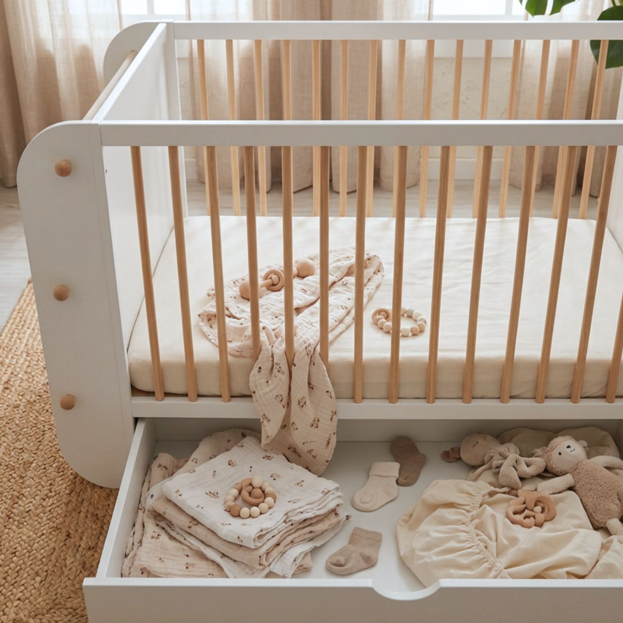 CUNA EVOLUTIVA SALONICA BLANCO/MADERA NATURAL - Imagen 7