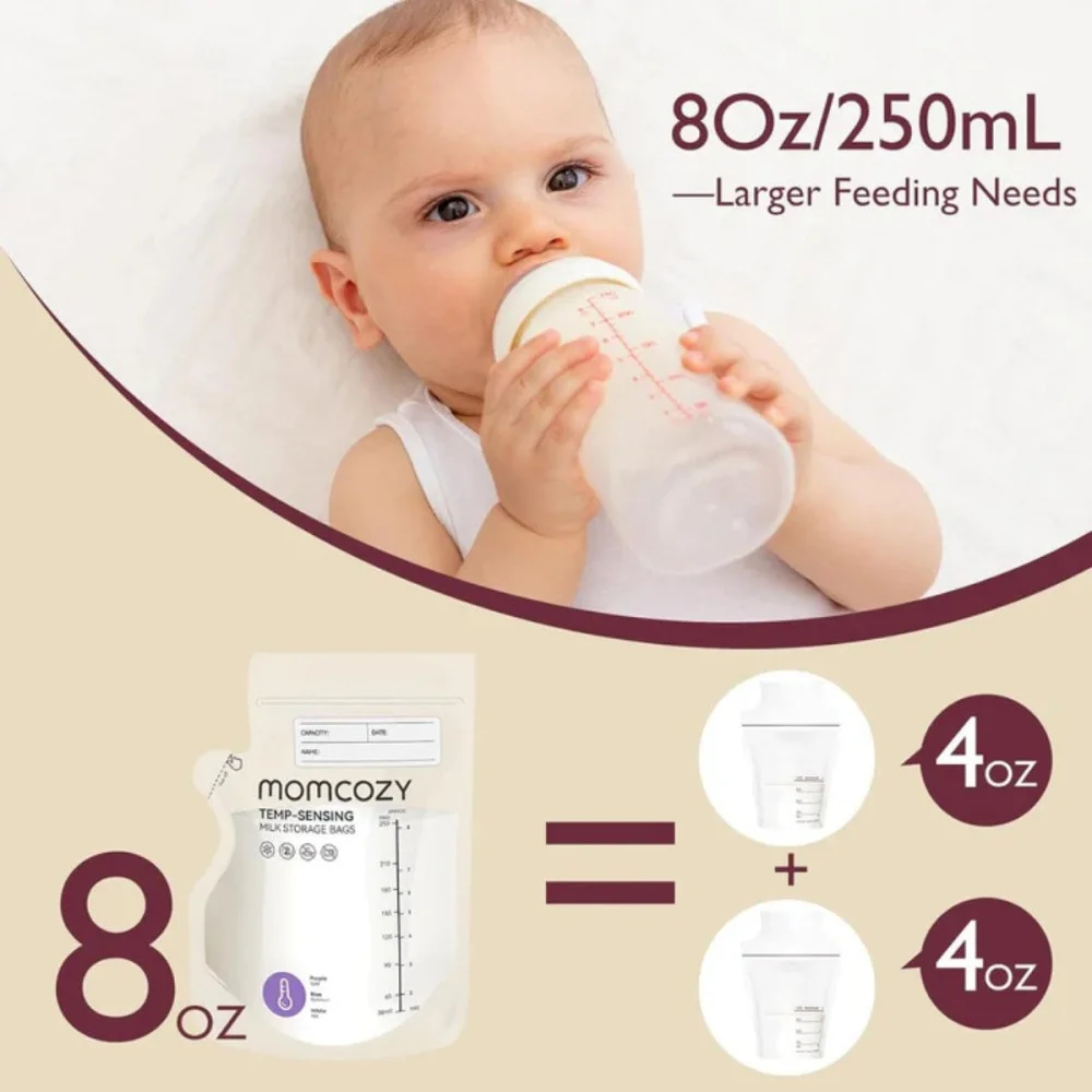 120 BOLSAS ALMACENAMIETO DE LECHE MATERNA TRANSPARENTE 250ml - Imagen 3