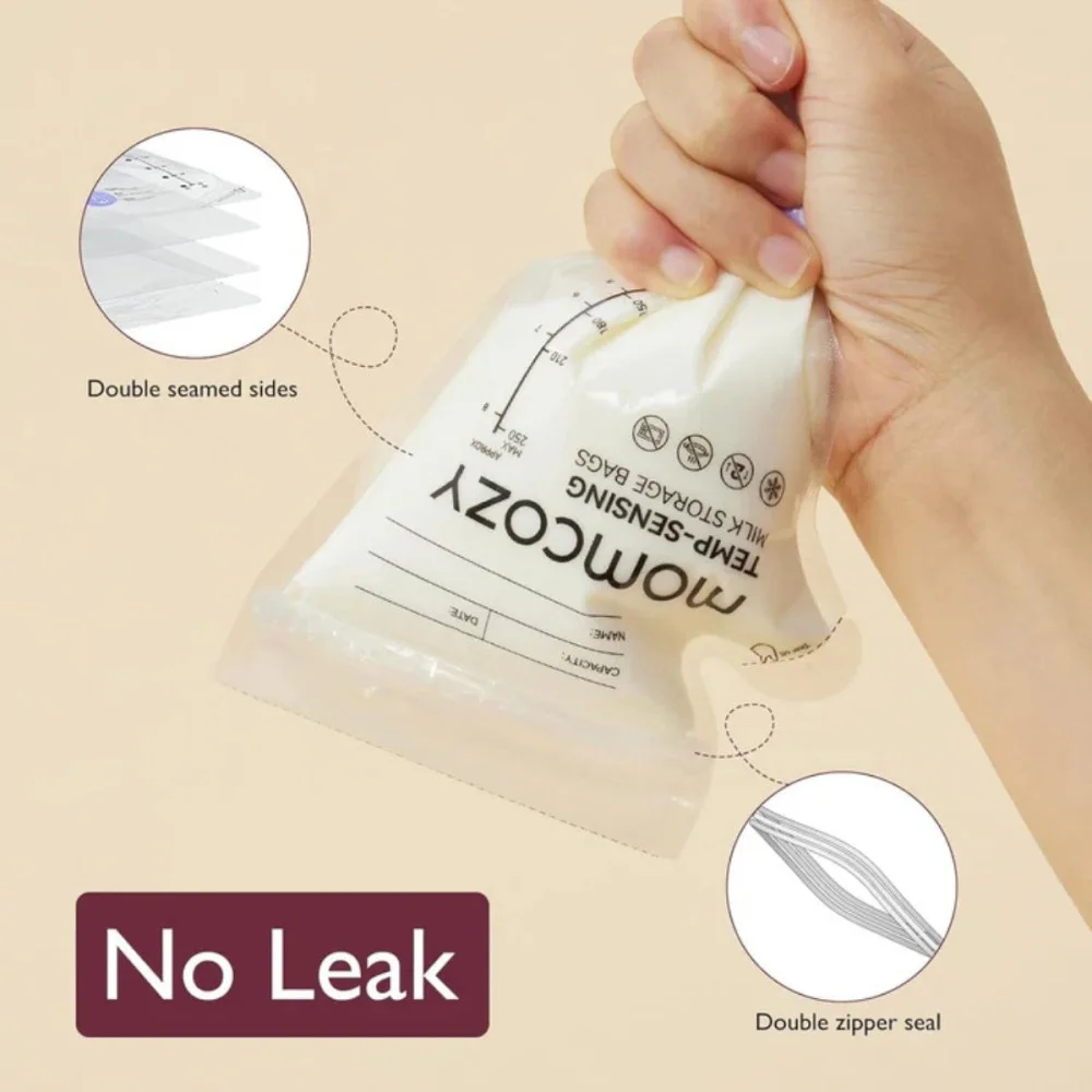 60 BOLSAS ALMACENAMIETO DE LECHE MATERNA TRANSPARENTE 250ml - Imagen 2