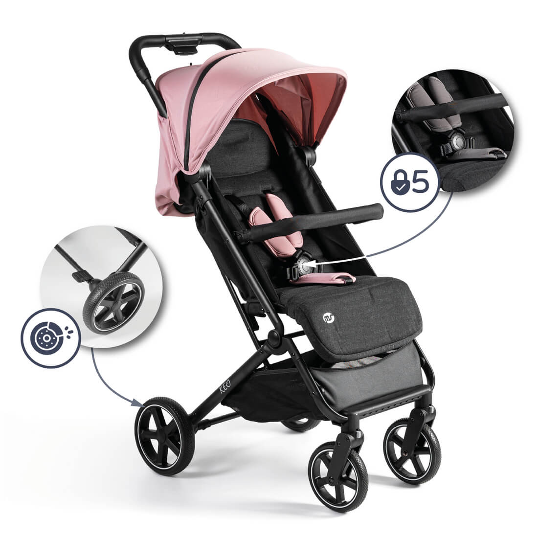 SILLA PASEO KEO ROSA/NEGRA - Imagen 6
