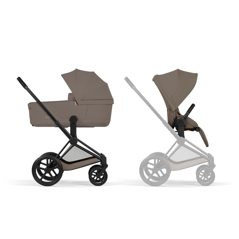 PACK PRIAM COCONUT BROWN (CHASIS MATT BLACK+SEAT PACK+CAPAZO PLEGABLE) - Imagen 8