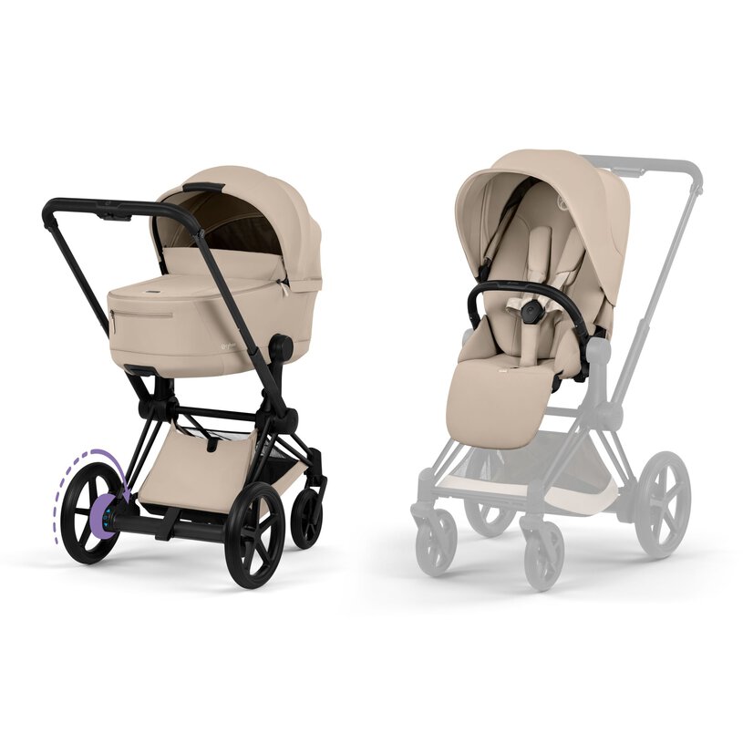 PACK EPRIAM COZY BEIGE/MATT BLACK (CHASIS+SEAT PACK+CAPAZO PLEGABLE)